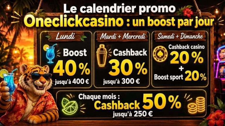 Oneclick Casino calendrier promo