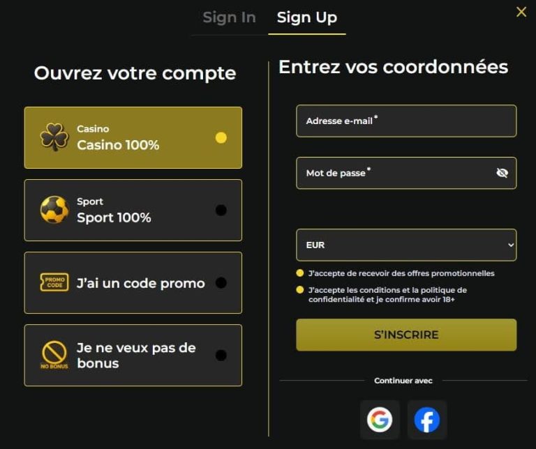 Oneclick Casino inscription
